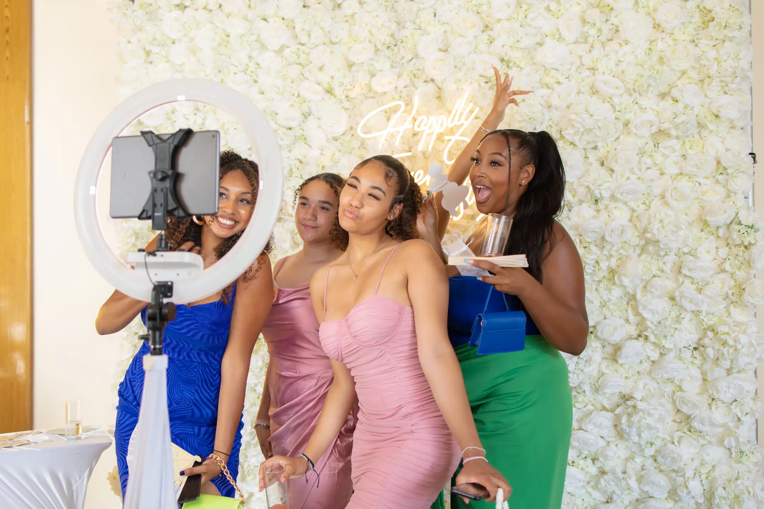 Guests using the Selfie Booth in St. Lucia