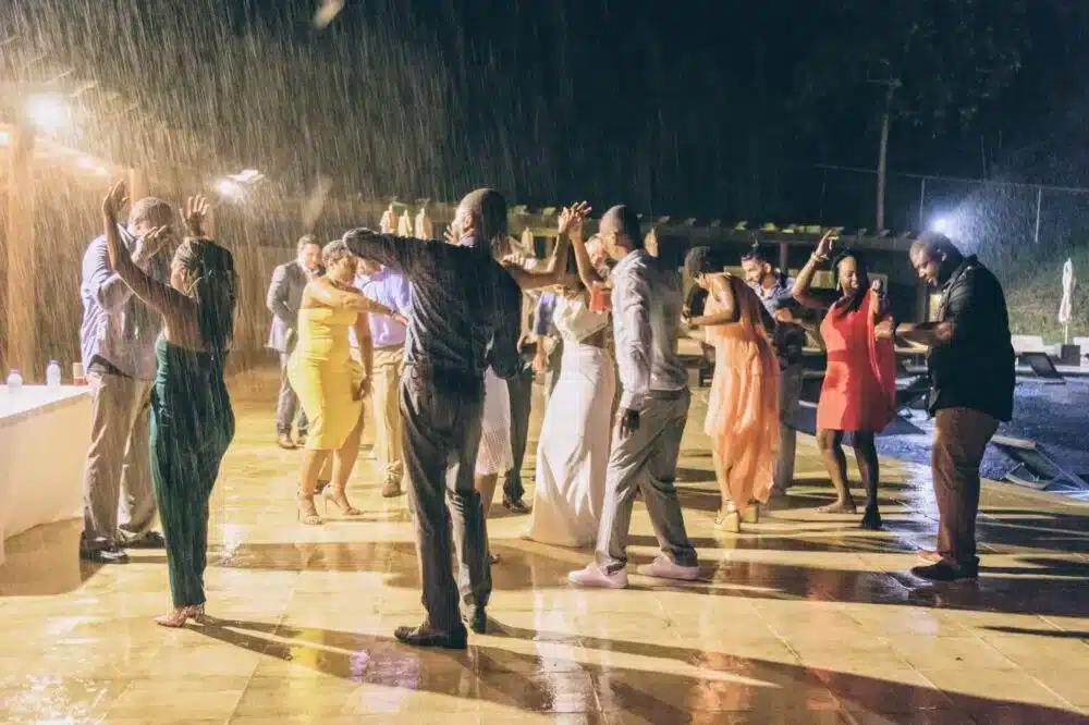 Stunning aerial view of a wedding