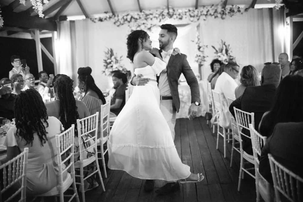 Wedding planner coordinating with vendors on site